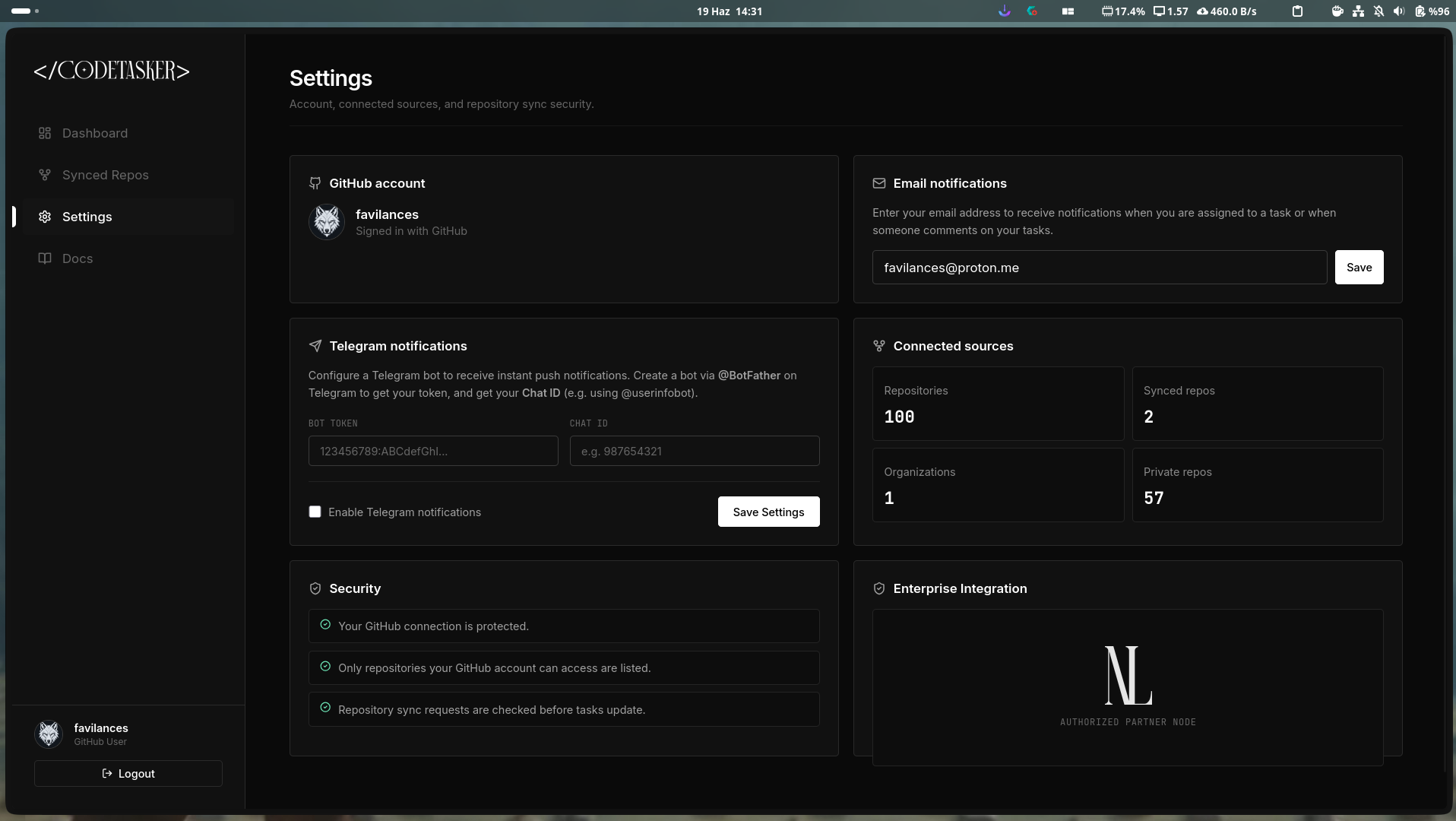 Settings & Notification Channels